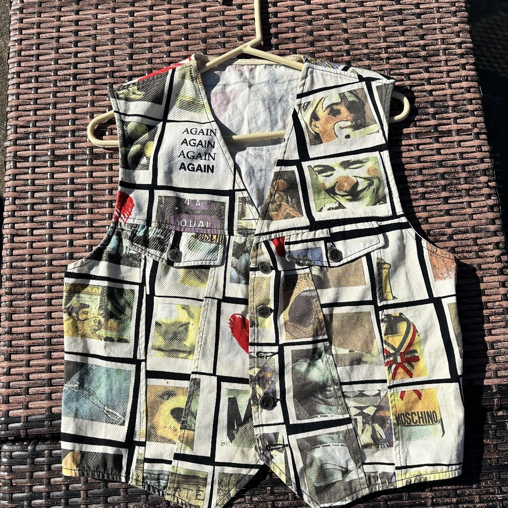 Vintage Moschino Jeans 1995 Polaroid Vest